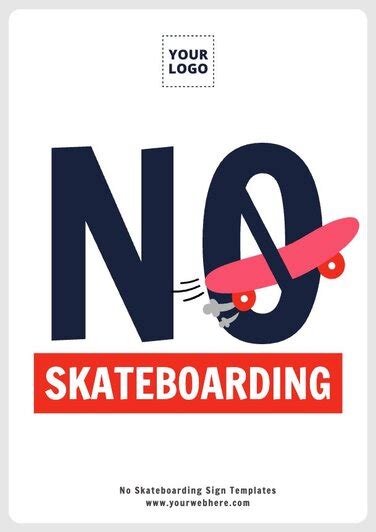 Free No Skateboarding Sign Templates