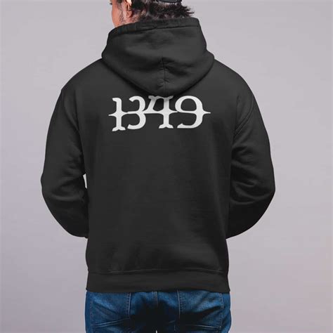 1349 Zip Up Hoodie, 1349 Logo Black Zipper Hooded Sweatshirt, Black Metal Merchandise – Metal ...