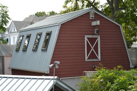 Silver Metal Roof on Red Barn