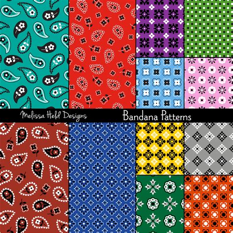 Bandana Patterns from ScrapsterbyMHdesigns on Etsy Studio