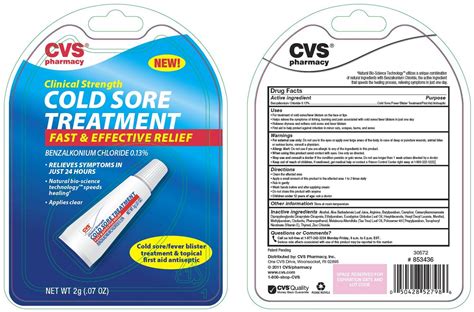 Cvs Cold Sore Treatment Information, Side Effects, Warnings and Recalls