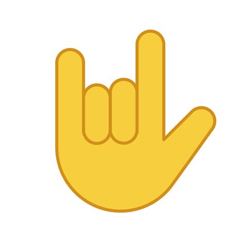 Love you hand gesture color icon. Rock on. Horns emoji. Devil fingers ...