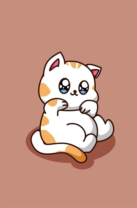 cute and happy baby cat animal cartoon illustration 2151603 Vector Art at Vecteezy