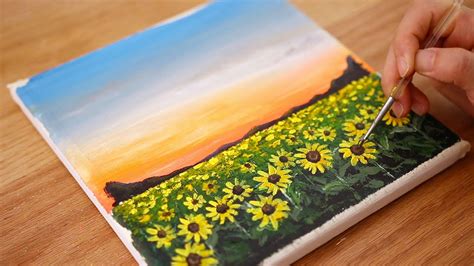 Sunflower Field Painting Easy | Best Flower Site