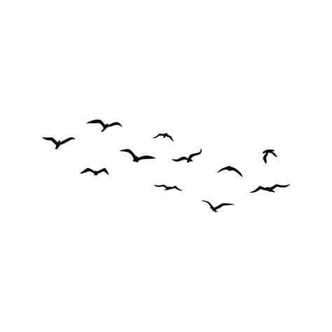 Premium Vector | A flock of flying silhouette birds Vector illustration