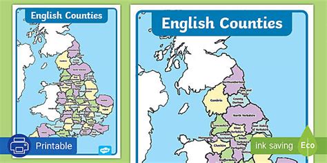 Map of England - Geography Teaching (teacher made) - Twinkl