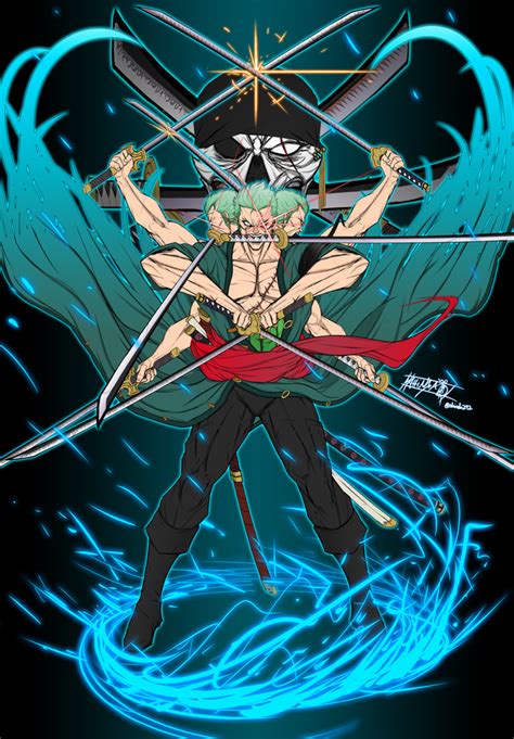 First time ever drawing him, but I did Asura Stance Roronoa Zoro going berserk! - OnePiece ...