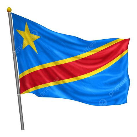 Democratic Republic Congo Flag Fluttering With Cloth Texture, Democratic Republic Of The Congo ...