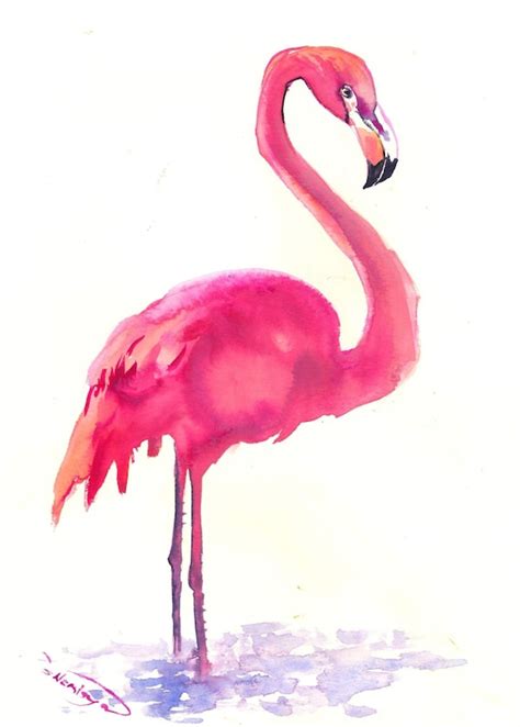 Flamingo Artwork Painting Original watercolor pink flamingo | Etsy