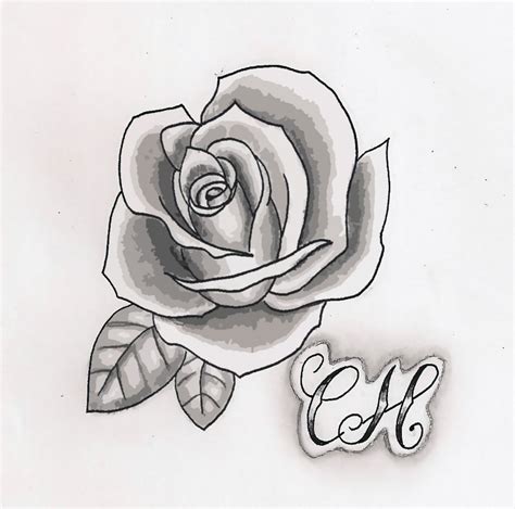 Rose Tattoo Stencil Small