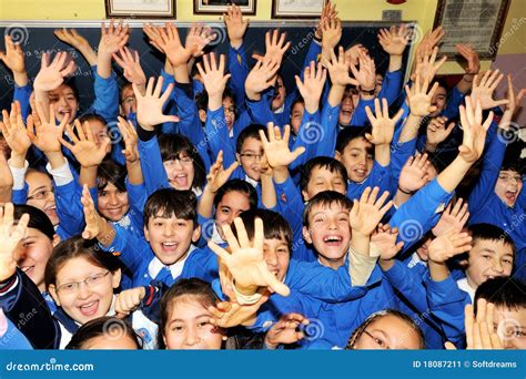 Happy Students In The Classroom Editorial Photo - Image: 18087211