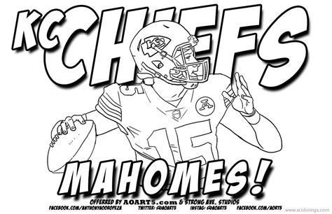 KC Chiefs Patrick Mahomes Coloring Pages - XColorings.com