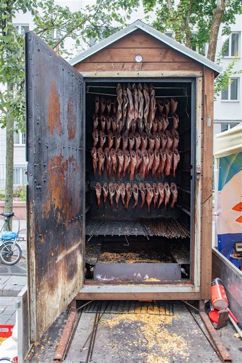 Smoking Fish in a Smoker in a Street Traditional Market Stock Image - Image of people, cooking ...