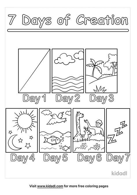 Free 7 Days Of Creation Coloring Page | Coloring Page Printables ...