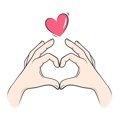 Love hand sign, finger heart vector drawing 12673594 Vector Art at Vecteezy