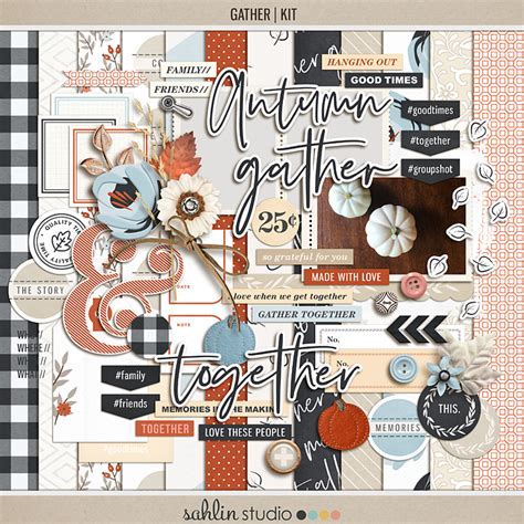 Gather – Scrapbook Kit and Journal Cards | Sahlin Studio | Digital Scrapbooking Designs