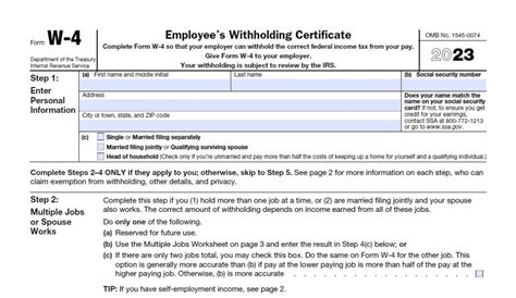 IRS W-4 Form 2023 Printable - IRS Tax Forms 2024