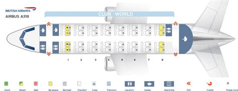 Seat Map and Seating Chart Airbus A318 100 British Airways | British airways, Airbus, Fleet