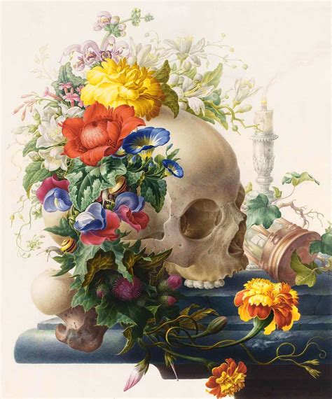 Skull Vintage Floral Flowers Free Stock Photo - Public Domain Pictures