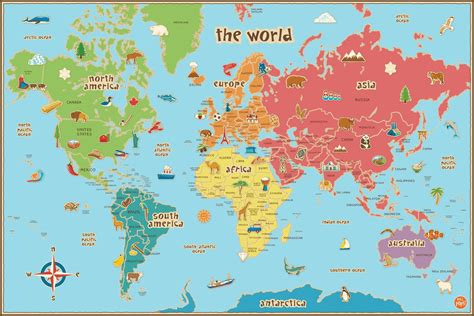 world map kids printable