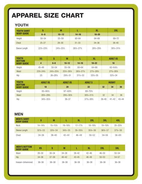 APPAREL SIZE CHART - Scoutstuff.org