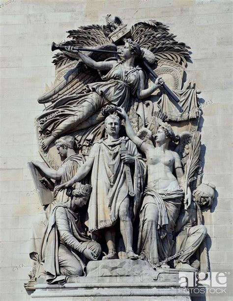 Apotheosis of Napoleon, Arc de Triomphe relief, Place Charles De Gaulle, 1810, Stock Photo ...