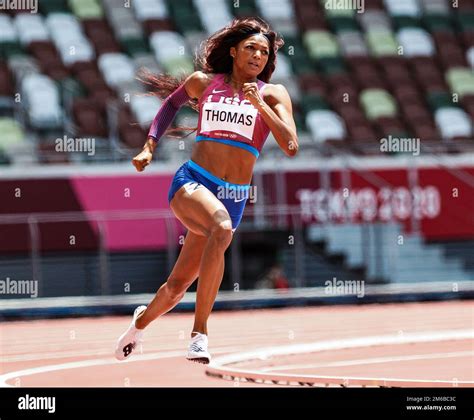 Gabrielle Thomas (USA) competing in the Women's 200 metres at the 2020 (2021) Olympic Summer ...