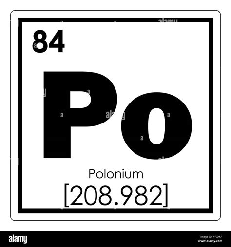 Polonium chemical element periodic table science symbol Stock Photo - Alamy