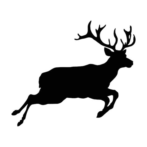 Premium Vector | Jumping deer silhouette on white