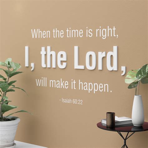 When the Time is Right Isaiah 60 22 Bible Verse Wall Decor 3D Letters ...