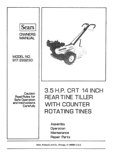 Craftsman 24 Front Tine Tiller Manual