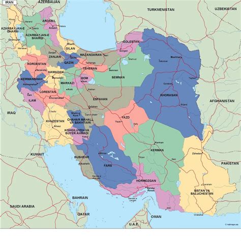 Political Map Of Iran Map Pictures - Bank2home.com