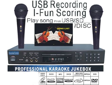 MIDI /DVD Karaoke Player/Recorder system with songs DVD/DviX/VCD ,Play song from USB /SD card ...