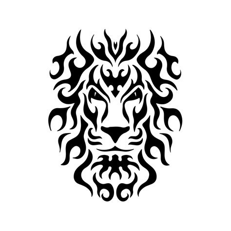 Tribal Lion Head Logo. Tattoo Design. Animal Stencil Vector Illustration 19015756 Vector Art at ...