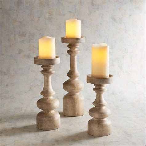 Wooden Modern Pillar Candle Holders Wooden Pillar Candle Holders ...