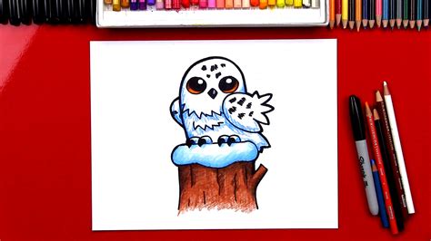 How To Draw A Snowy Owl Cartoon - Art For Kids Hub