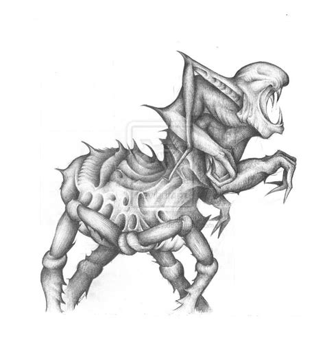 Alien Monster Pencil Drawing High Quality Signed A4 Print - Etsy