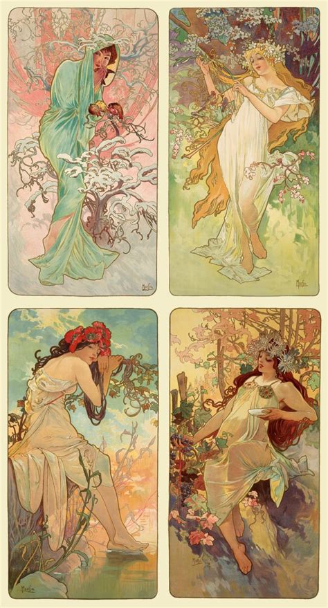 The Seasons By Alfons Mucha 1896 | Art nouveau mucha, Art nouveau illustration, Mucha art