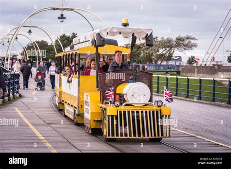 Southport The pier train Stock Photo - Alamy