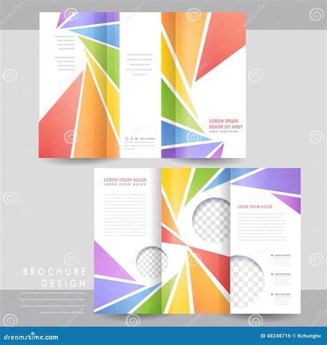 Colorful Tri-fold Brochure Template Design Stock Vector - Illustration of geometric, composition ...