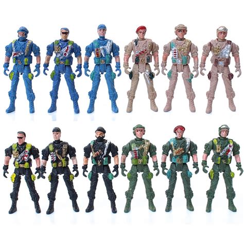 Cuteam Military Soldier Model,9cm Mini Kids Plastic Military Soldier Model Army Men Figure Toy ...