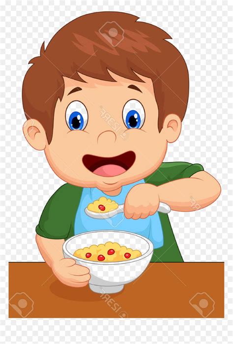 Eat Breakfast Clip Art - Child Eating Breakfast Clipart, HD Png Download - vhv