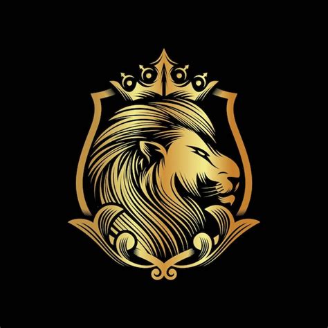 Premium Vector | Lion king logo design isolated on black