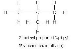 Give the structural formula 2-methyl propane.