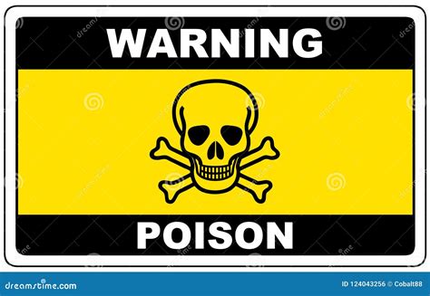 Poison, Danger Sign Warning Stock Vector - Illustration of careful, black: 124043256