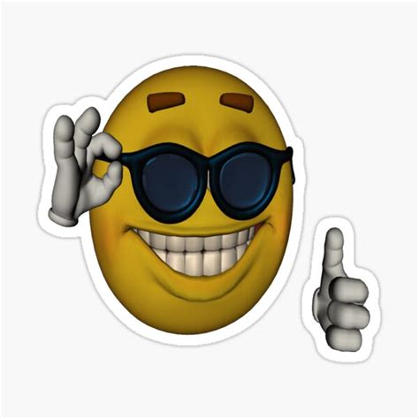 "Picardía/Sunglasses Thumbs up emoticon meme" Sticker for Sale by ...