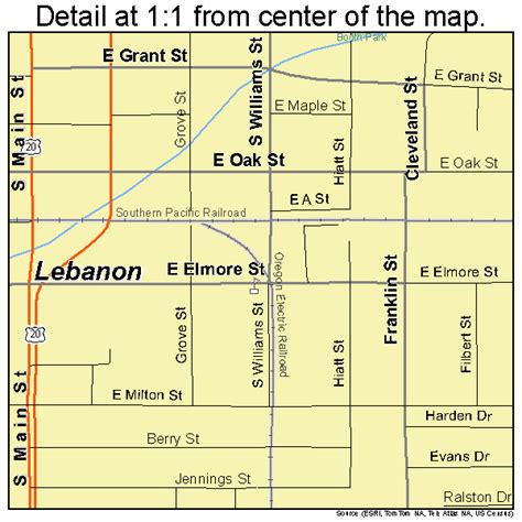 Lebanon Oregon Street Map 4141650