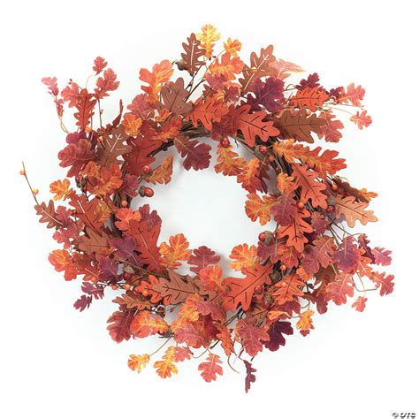 Oak Leaf Wreath 21"D Polyester