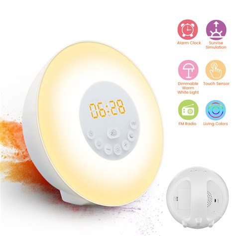 New Sunrise Alarm Clock Digital Wake Up Light with Sunrise Sunset ...