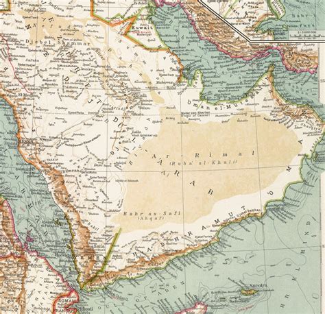 Old Map of Middle East Arabia 1929 Vintage Map Wall Map Print - VINTAGE ...